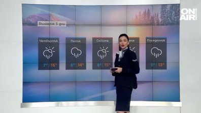 Дъждовен край на седмицата с температури до 19 градуса