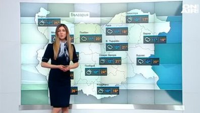 Облачно и дъждовно време с максимални температури до 25 градуса