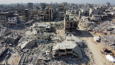 Призрачна Газа от птичи поглед в очакване на мира (СНИМКИ)