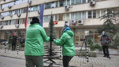"Подариха" на Министерството на енергетиката елха с прах от Гълъбово