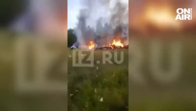 Появиха се първи кадри от катастрофата с Пригожин (+ВИДЕО)