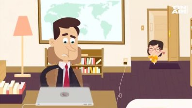 Децата, които прекъснаха интервюто на баща си по BBC - герои в анимация