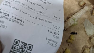 Сигнал: Поръчахме салата в реномирана пицария, на дъното - жива хлебарка 