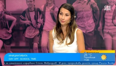 Симона Пейчева - посланик на Day Off: School time: Трябва да обръщаме повече внимание на децата