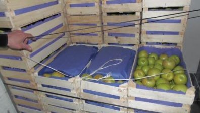 Откриха 3720 кг прекурсор за хероин в щайги с ябълки на Калотина