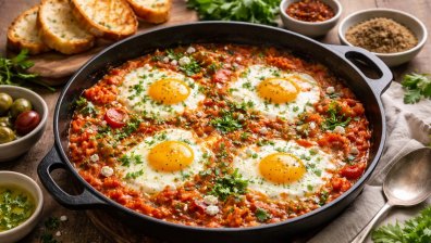 Рецепта за шакшука - яйца по арабски с домати и лук