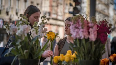 Море от цветя в столицата часове преди 8 март (СНИМКИ)
