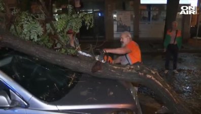 Десетки премазани автомобили и населени места без ток след силните летни бури