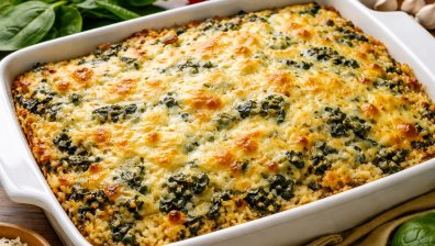 Рецепта за ориз със спанак и заливка на фурна