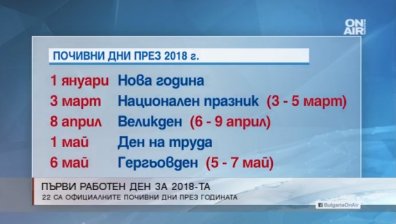 През 2018 г. ни очакват по-дълги ваканции