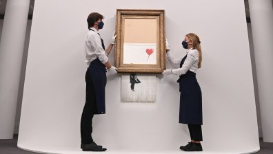 Kартина на Банкси, която започна да се "самоунищожава", отива на търг за 6 млн. паунда