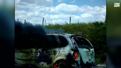 Автомобил изгоря на автомагистрала "Тракия"