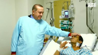 Ердоган посети спасения Наим Сюлейманоглу в болницата