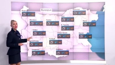 Слънчев вторник, валежи се очакват късно следобед и през нощта