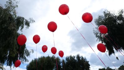 Балони с имената на жертвите от жп катастрофата в Темпе полетяха в небето над Гърция