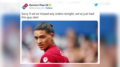 Пицария се подигра с футболиста на "Ливърпул" Дарвин Нуньес 