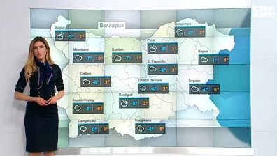Времето ще бъде облачно и дъждовно над цялата страна