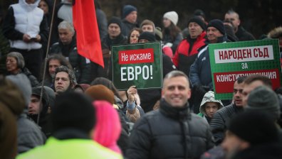 Протест пред парламента за запазване на лева