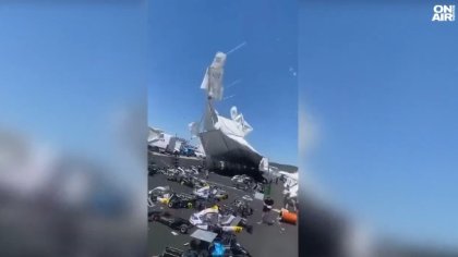 Зрелищно торнадо помете картинг писта в Солун (+ВИДЕО)