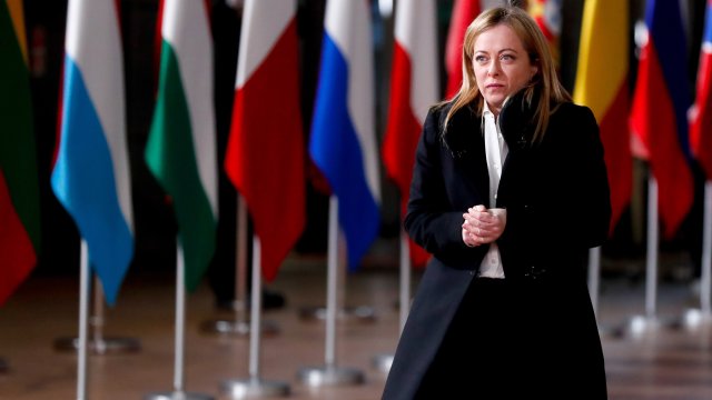 Италианският премиер Джорджа Мелони днес изрази пълната политическа и военна