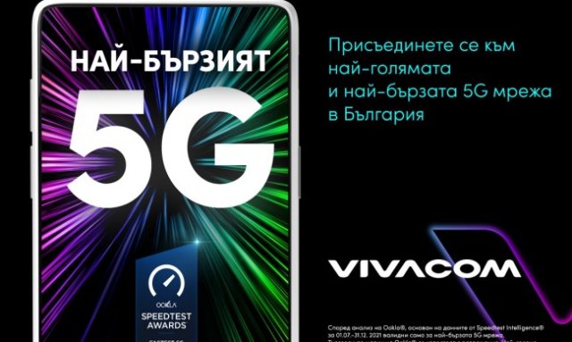 Със Speed ScoreTM от 417,27 5G мрежата на Vivacom е