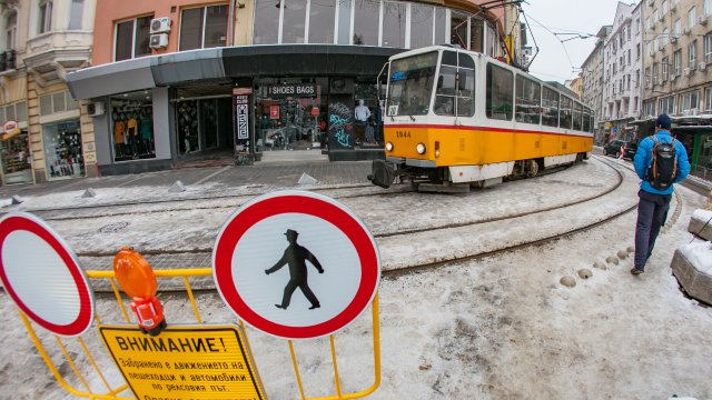 От 7 февруари строителните работи от ремонта на трамвайното трасе