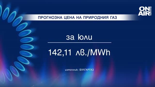 Булгаргаз съобщи прогнозата си цена за месец юли според която