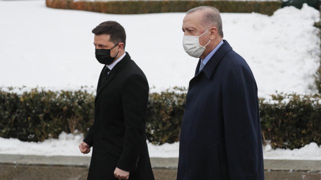 Турският президент Реджеп Ердоган и украинският му колега Володимир Зеленски са
