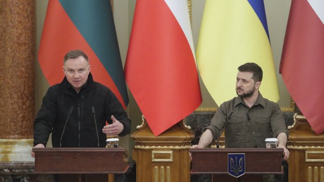 Полският президент Анджей Дуда говорейки в неделя във Върховната Рада