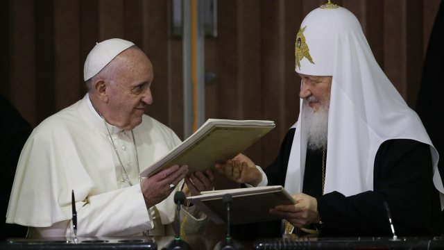 Папа Франциск и главата на Руската православна църква РПЦ патриарх