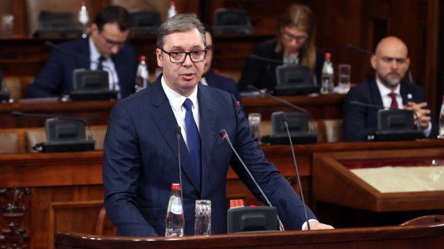 Президентът на Сърбия Александър Вучич заяви в парламента че единствената цел
