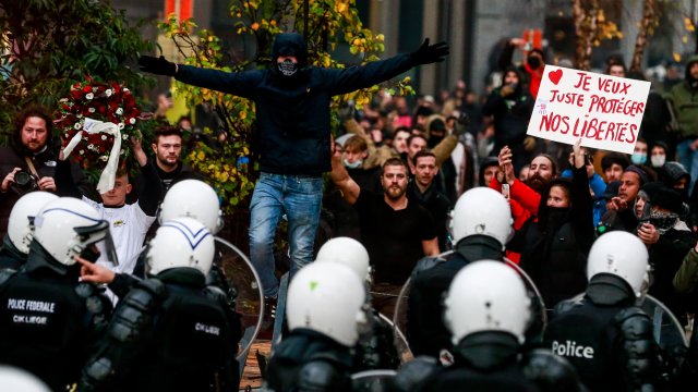 По данни на белгийската полиция в неделните протести в столицата