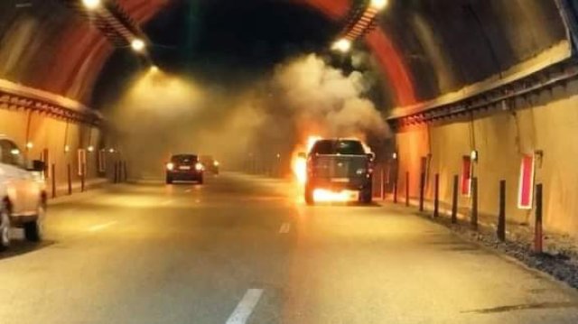 Автомобил се е запалил в тунел Витиня на автомагистрала Хемус