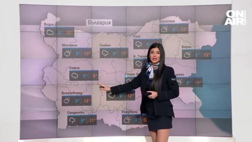 Очаква ни дъждовен вторник с температури до 17-18 градуса