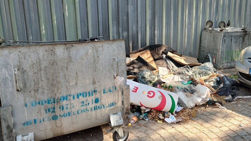 В София: Боклукът на пътя, а контейнерите празни или обърнати