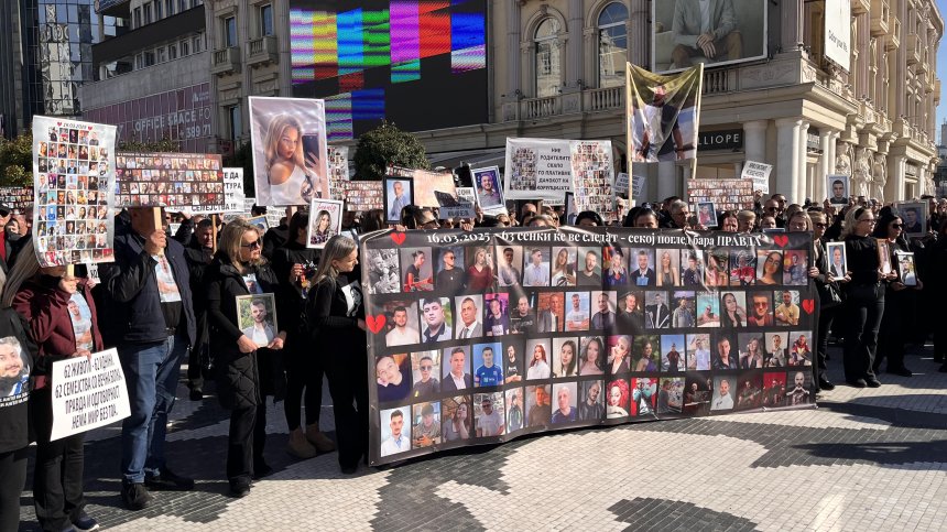"63 сенки ще ви следят": Протест в РСМ за жертвите от пожара в дискотека "Пулс" в Кочани