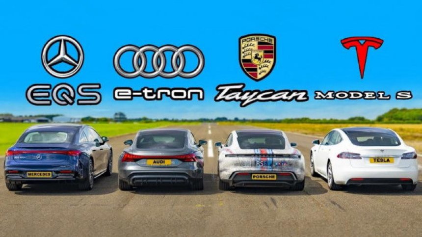 Войната на електромобилите: Audi vs. Mercedes vs. Porsche vs. Tesla (ВИДЕО)