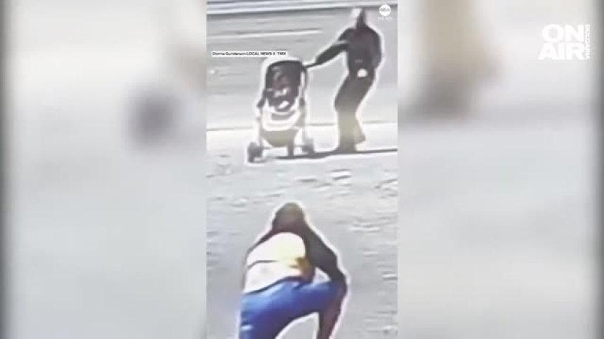 Мъж спаси бебе секунди преди да се озове на оживена магистрала