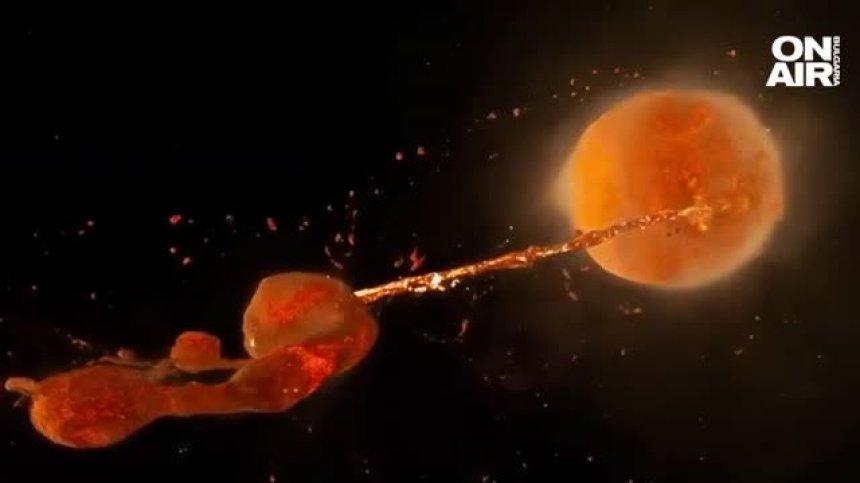 Суперкомпютър показа раждането на Луната