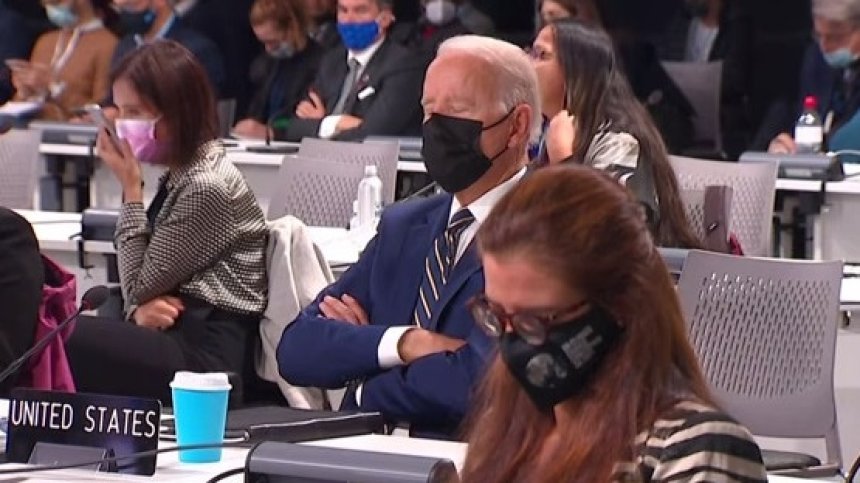 Байдън задрямал на конференцията в Глазгоу? (+ВИДЕО)