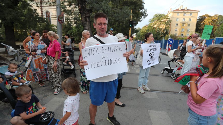 Съвременни опълченци вардят дърветата на "Опълченска" от асфалта (СНИМКИ)