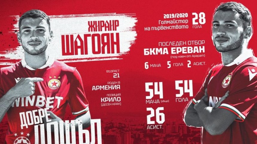 ЦСКА привлече арменски национал с трансфер в последния момент