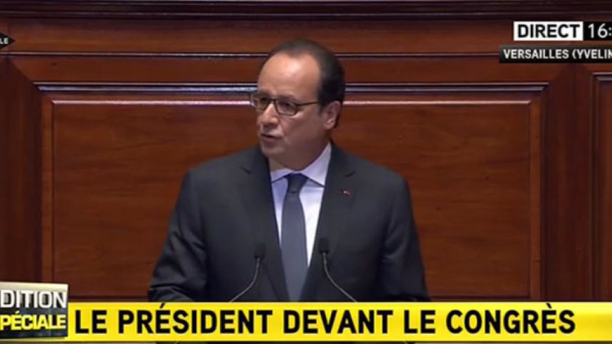 Оланд в парламента: във война сме