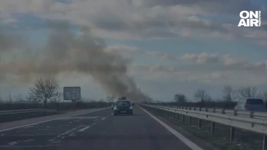 Адска катастрофа със загинал на АМ "Тракия", коли горяха като факли