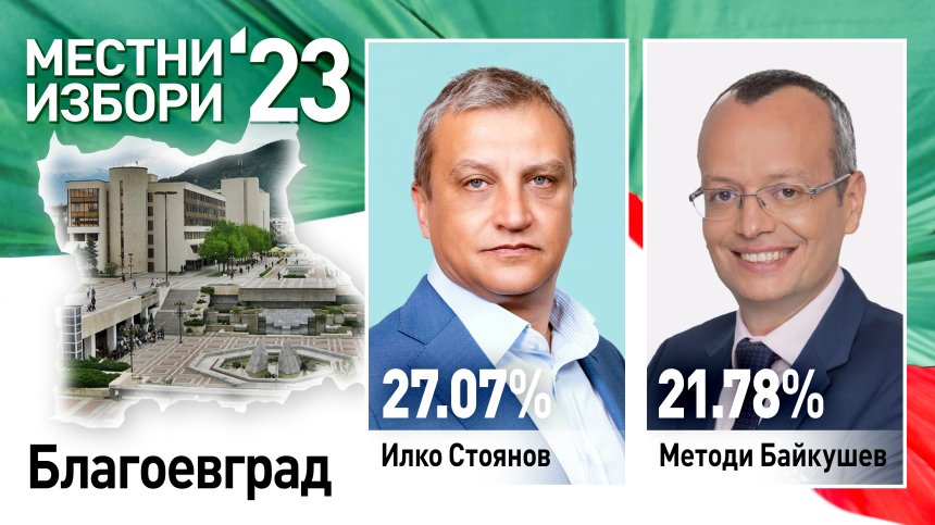 Балотаж за кмет на Благоевград между Илко Стоянов и Методи Байкушев