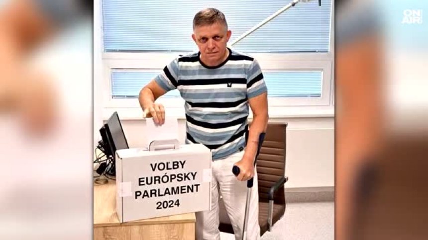 Словашкият премиер Роберт Фицо гласува за евроизборите от болницата