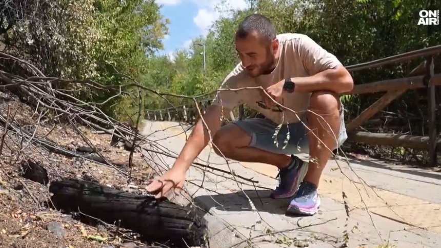 Коминочистач от Велико Търново се включи на първа линия в борбата с огъня (ВИДЕО)