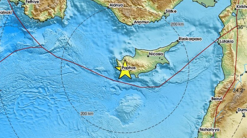 Земетресение с магнитуд 5,2 по Рихтер разклати Кипър