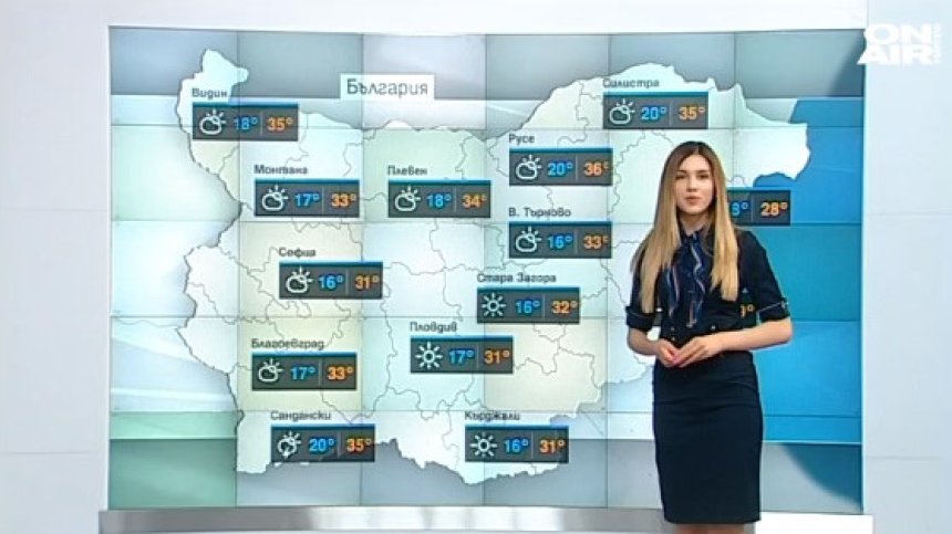 Слънчево и много топло, в четвъртък и петък на места ще вали
