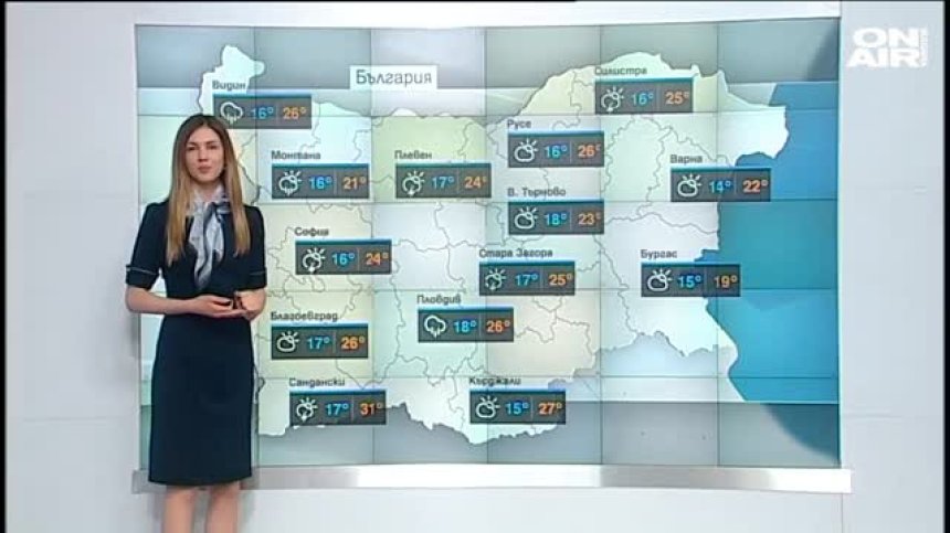 Интензивни валежи, гръмотевични бури и градушки - жълт код в 14 области